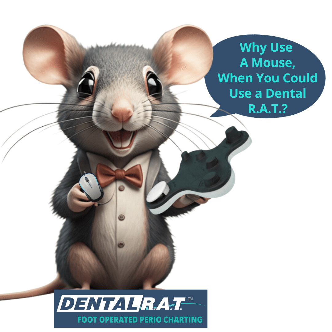 Why use a traditional mouse when you can use a Dental R.A.T. for hands-free, foot operated, perio charting and all mouse functions.
